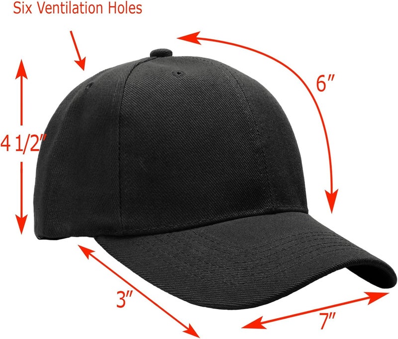 Falari Wholesale Bulk Lot 12-Pack Baseball Cap Adjustable Size Plain Blank Solid Color - Image 2